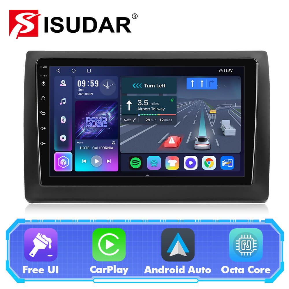 T57 Android 13 Car Stereo 9" Car Multimedia Player GPS Navigation Wireless CarPlay & Android Auto For Fiat 500X 2014-2019