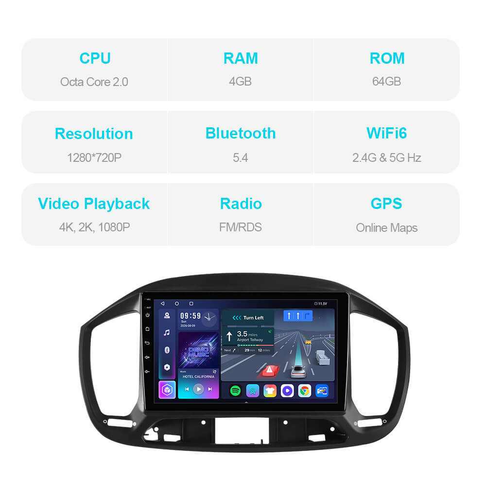 T57 Android 15 Car Stereo 9" 1280*720P  For Fiat Uno 2015-2020