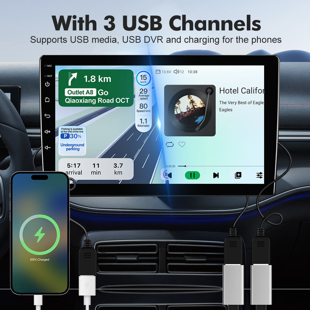 T57 Android 15 Car Stereo 9" 1280*720P For Jeep Wrangler JL Gladiator 2018-2021