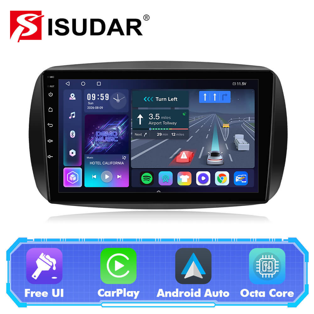 T57 Android 15 Car Stereo 9" Car Multimedia Player For Mercedes-Benz Smart 453 Fortwo 2015-2020