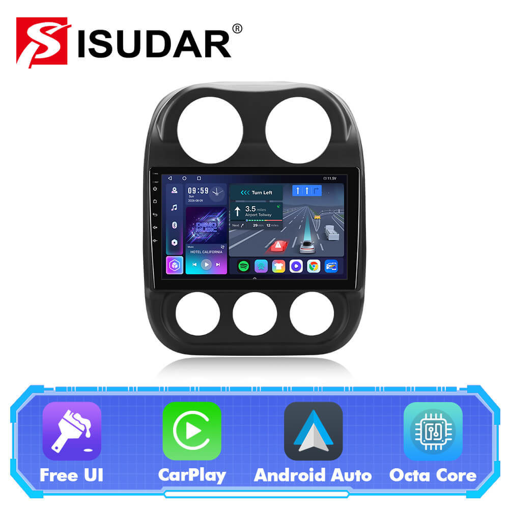 T57 Android 15 Car Stereo 10" 1280*720P For Jeep Compass 1 MK 2009-2015