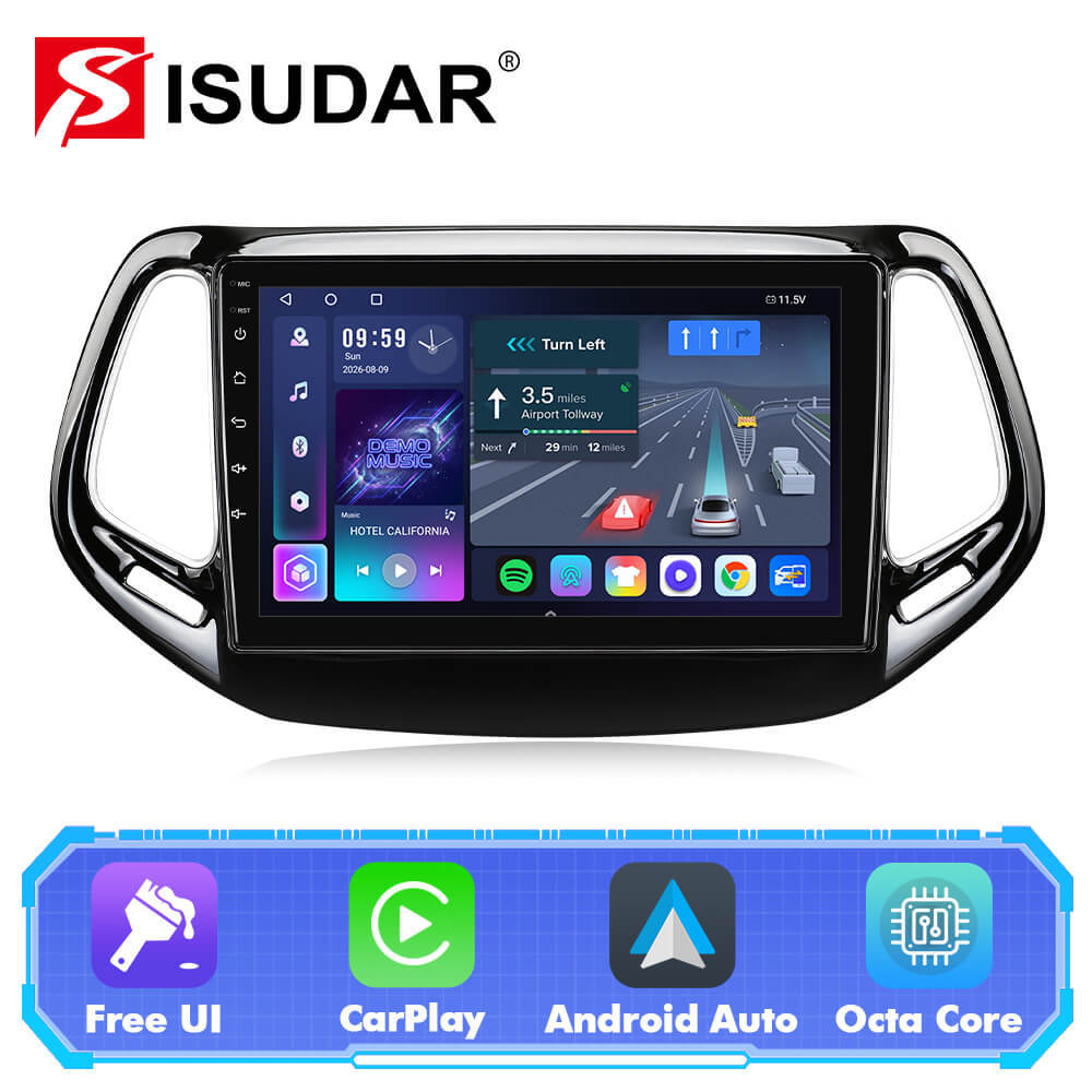 T57 Android 15 Car Stereo 10" 1280*720P For Jeep Compass 2 MP 2016-2019