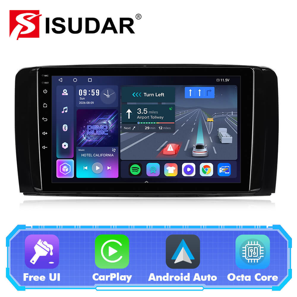 T57 Android 15 Car Stereo 9" 1280*720P For Mercedes-Benz R-CLASS W251 R280 R300 R320