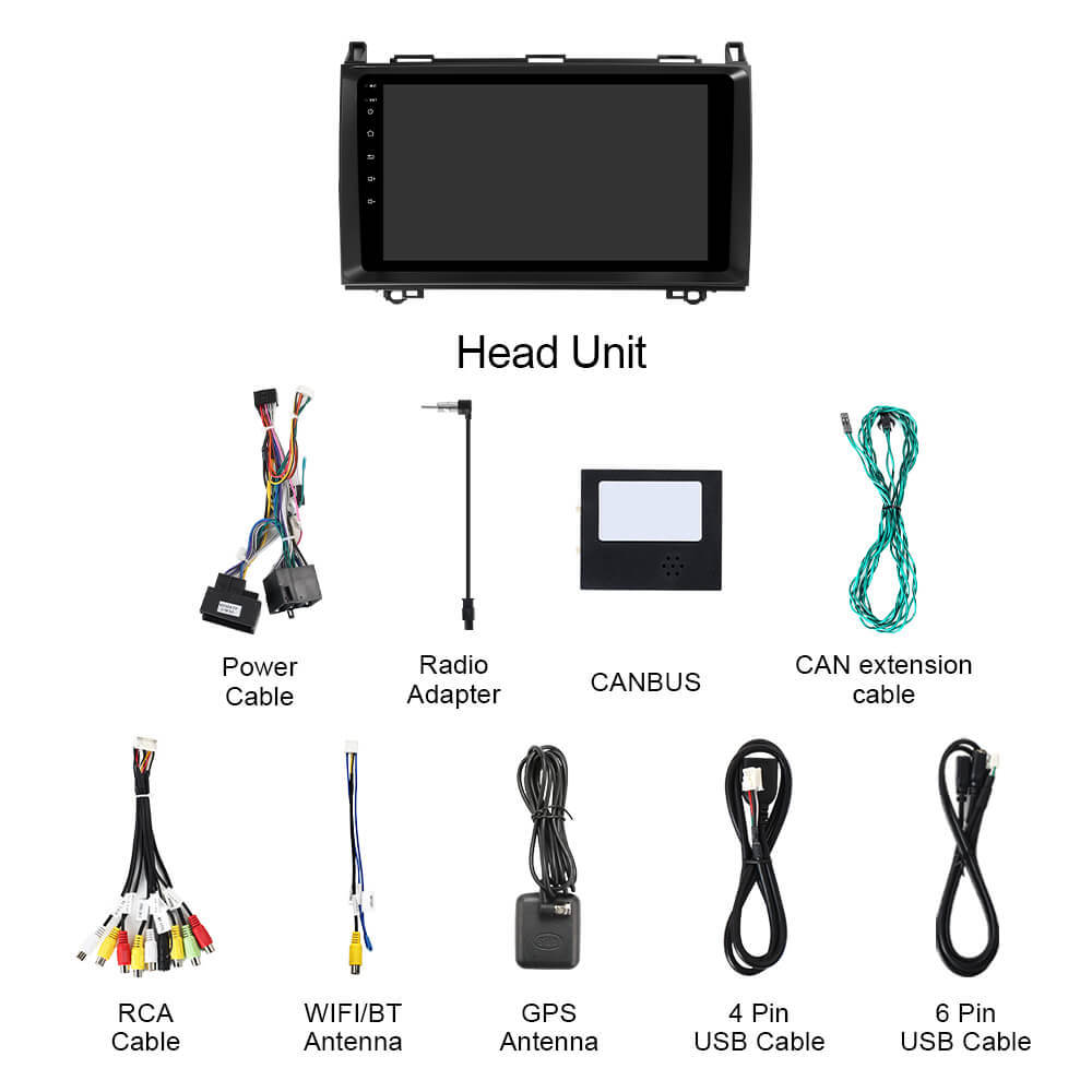 T57 Android 15 Car Stereo 9" 1280*720P For Mercedes-Benz Sprinter/B200/Viano/A-Class/B-Class