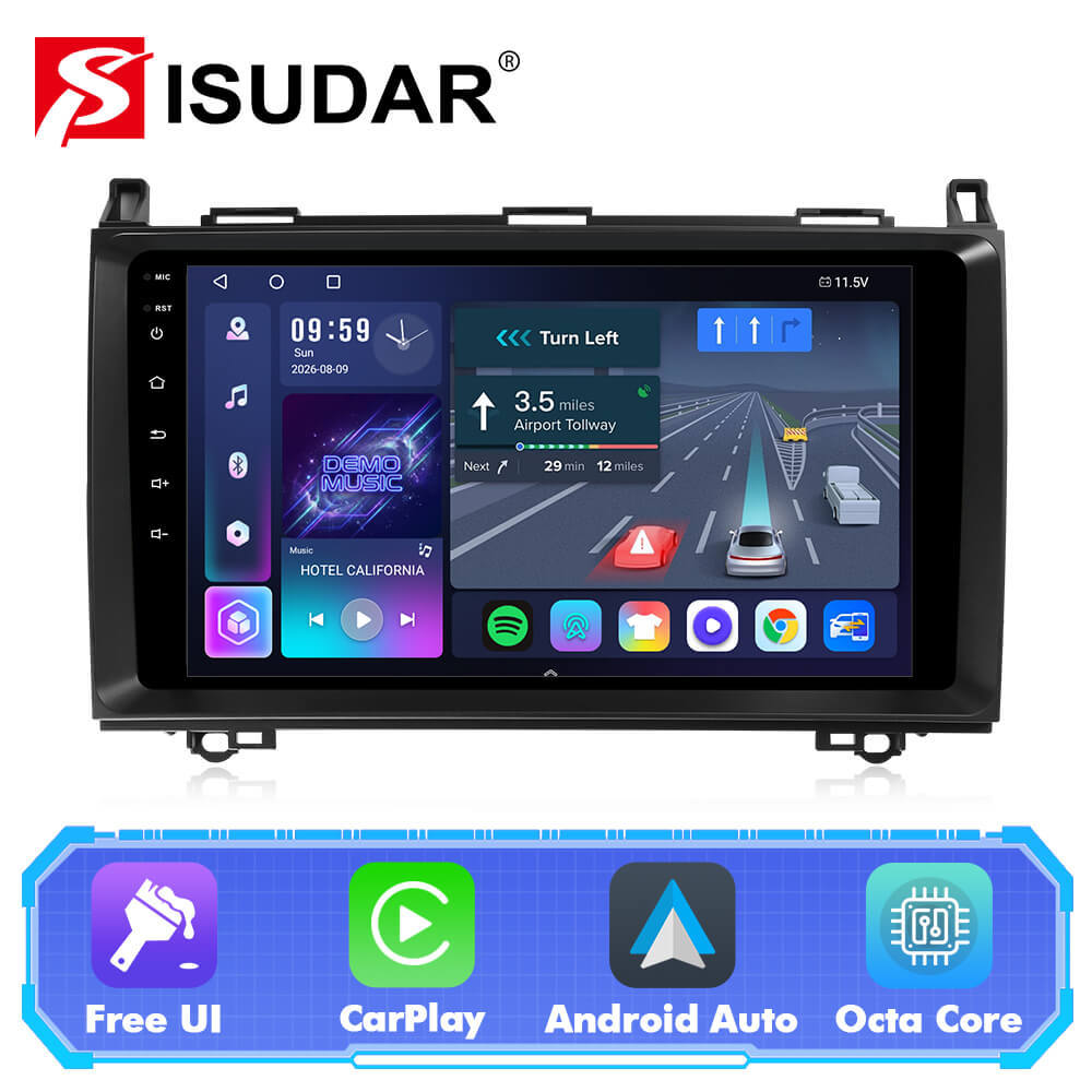 T57 Android 15 Car Stereo 9" 1280*720P For Mercedes-Benz Sprinter/B200/Viano/A-Class/B-Class