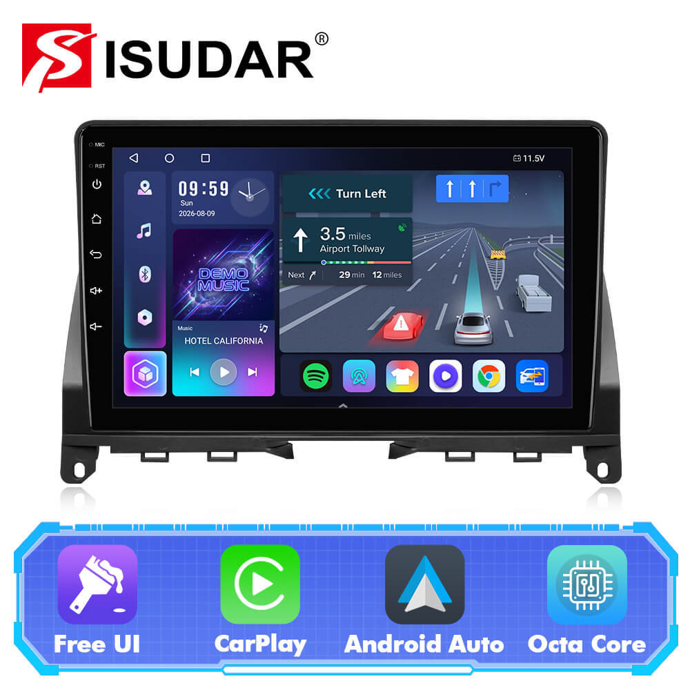 T57 Android 15 Car Stereo 9" 1280*720P For Mercedes-Benz W204 2006-2011