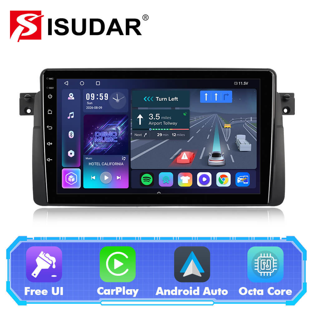 T57 Android 15 Car Stereo 9" 1280*720P For BMW 3 Series E46 M3 1998-2005