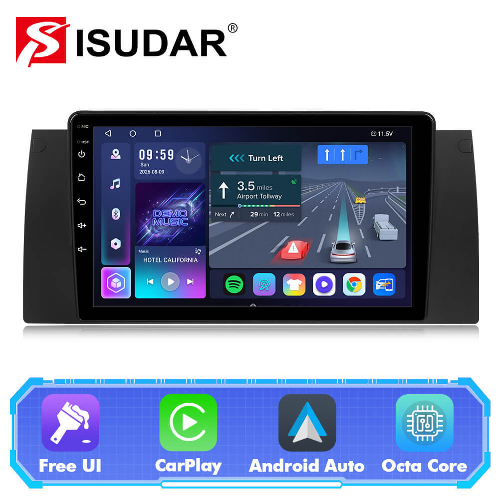 T57 Android 15 Car Stereo 9" 1280*720P For BMW X5 E53 E39 1995-2006