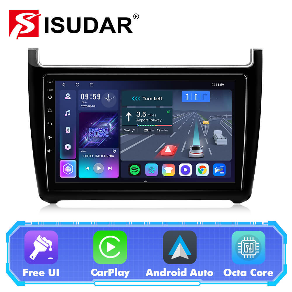 T57 Android 15 Car Stereo 10" 1280*720P For VW/Volkswagen/POLO Sedan 2009-2017
