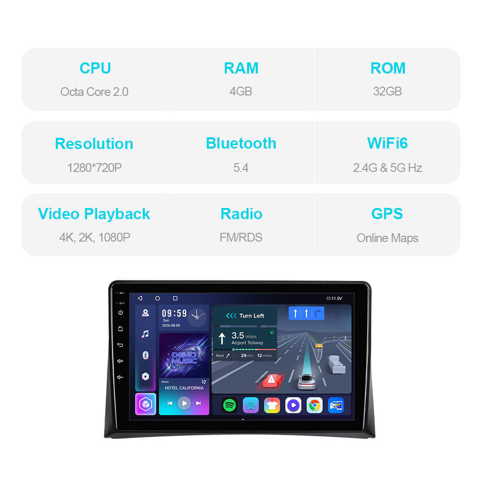 T57 Android 15 Car Stereo 9" 1280*720P For Volkswagen VW Transporter Multivan T5 Caravel