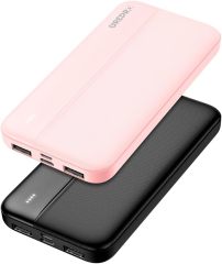 PowerBank 10000 mAh - Pack of 2, GREPRO Powerbank USB C External Mobile Phone Batteries, Power Bank Small But Strong with Type-C + Micro Input Ports and 2.4A 2 USB + USB-C Outputs Ports for