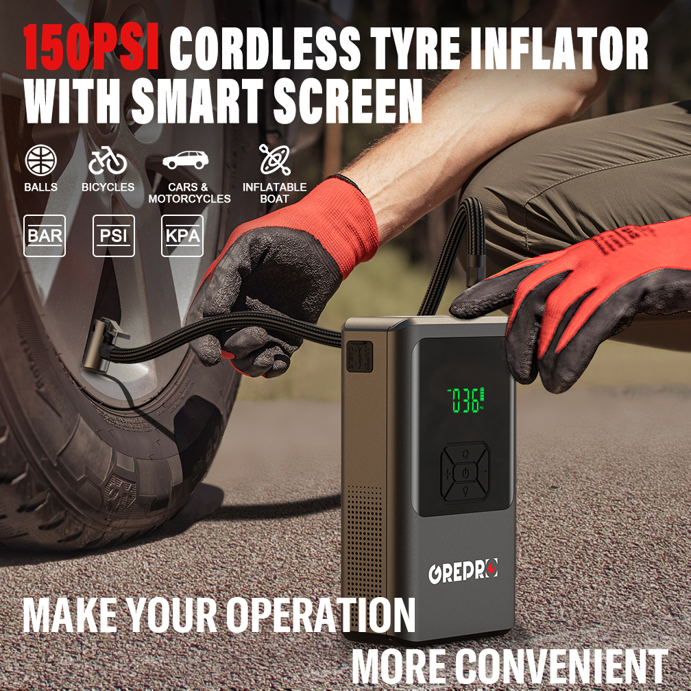 GREPRO 5-in-1 Jump Starter Power Pack with 150PSI Air Compressor (Up to 10.0L Gas,8.0L Diesel), Car Jump Starter for 12V Vehicle, 3000A Jump Pack and Jump Starter with Digital Display, LED Flashlight