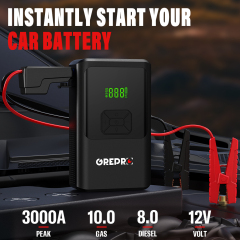 GREPRO 5-in-1 Jump Starter Power Pack with 150PSI Air Compressor (Up to 10.0L Gas,8.0L Diesel), Car Jump Starter for 12V Vehicle, 3000A Jump Pack and Jump Starter with Digital Display, LED Flashlight