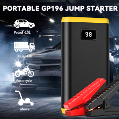 GREPRO Jump Starter Power Pack (up to 6.5L Gas, 4.0L Diesel), 2000A Car Battery Booster Jump Starter and Jump Pack for 12V Vehicles, Motorcycle, Jump Starter with LCD Screen and LED Flashlight Yellow