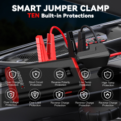GREPRO Jump Starter Power Pack (up to 6.5L Gas, 4.0L Diesel), 2000A Car Battery Booster Jump Starter and Jump Pack for 12V Vehicles, Motorcycle, Jump Starter with LCD Screen and LED Flashlight Red