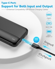 PowerBank 10000mAh, GREPRO 2.4A Portable Charger Power bank with Type-C + Micro 2 Input and 2 USB + 1 Type-C Output Ports for Smartphones, Tablets and More