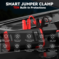 GREPRO 6000A Jump Starter Power Pack, up to 10.0L Gas, 8.0L Diesel Emergency Roadside, LCD Display and LED Flashlight, Car Battery Booster Jump Starter for 12V Vehicles, Motorcycle