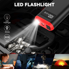 GREPRO 6000A Jump Starter Power Pack, up to 10.0L Gas, 8.0L Diesel Emergency Roadside, LCD Display and LED Flashlight, Car Battery Booster Jump Starter for 12V Vehicles, Motorcycle