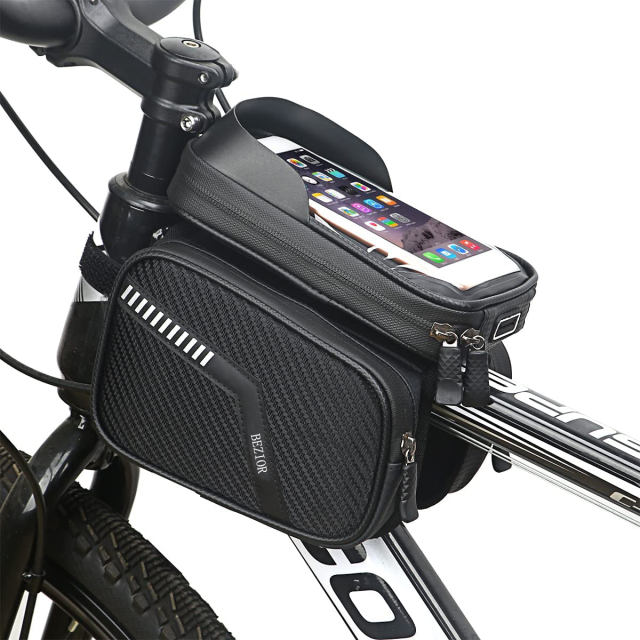 Bezior Ya393 Waterproof Frame Cell Phone Storage Carbon Grain Installation Firm Exquisite Work Bicycle Bag