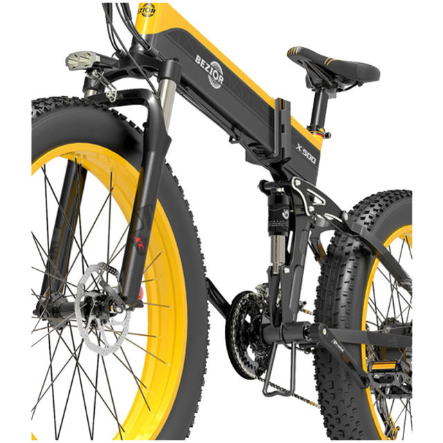 Bezior X500 500W 100KM Mileages Foldable Electric Mountain Moped Bike Speed 25km/h
