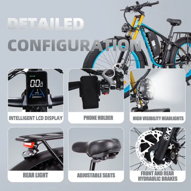 Bicicleta elétrica de montanha KETELES K800 Pro 2000W Motor Duplo