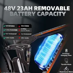 Bicicleta elétrica de montanha KETELES K800 Pro 2000W Motor Duplo