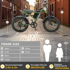 Electric Bike Keteles K880 48V17.5Ah 1000W Fat Tire E Bike, 43km/h 20