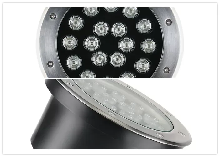 Lâmpada subterrânea led encastrada de melhor qualidade ip65 redonda à prova d'água 18w 24w 36w