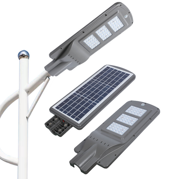 Lampe de route intelligente à haute luminosité intégrée dans un seul lampadaire à led solaire 20w 40w 60w