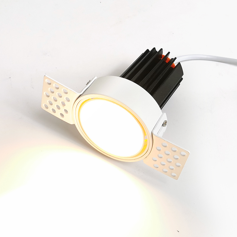 Techo ajustable redondo regulable comercial inteligente COB Led sin molduras empotrables Downlight accesorios Matt White