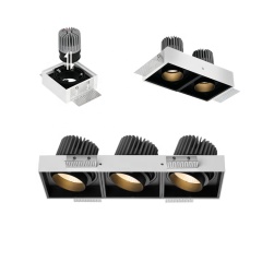 97Ra Novo design Downlight único duplo de três cabeças sem moldura regulável 10W 20W 30W 50W 60W 80W 90W Spot de luz quadrada led trimless