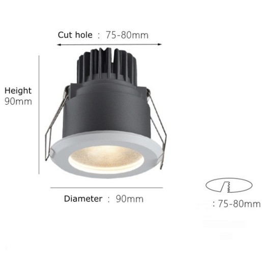 Luz LED empotrada impermeable para baño y sala de estar