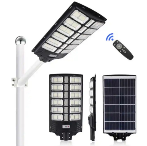 Lampadaires solaires LED d'extérieur tout-en-un 800 W avec détecteurs de mouvement et télécommandes pour un éclairage optimal