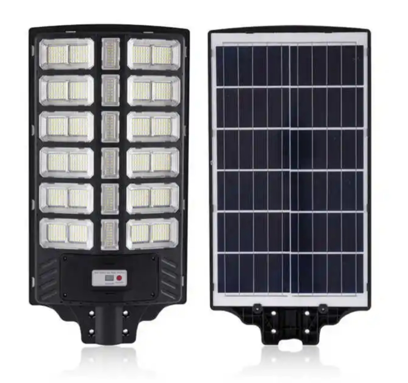 Lampadaires solaires LED d'extérieur tout-en-un 800 W avec détecteurs de mouvement et télécommandes pour un éclairage optimal