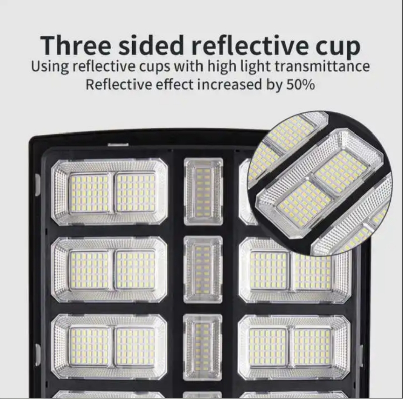 Lampadaires solaires LED d'extérieur tout-en-un 800 W avec détecteurs de mouvement et télécommandes pour un éclairage optimal