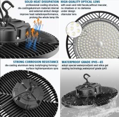 Éclairage industriel commercial 100 W 150 W 200 W IP65 rond UFO LED High Bay Light entrepôt atelier Highbay Lamp