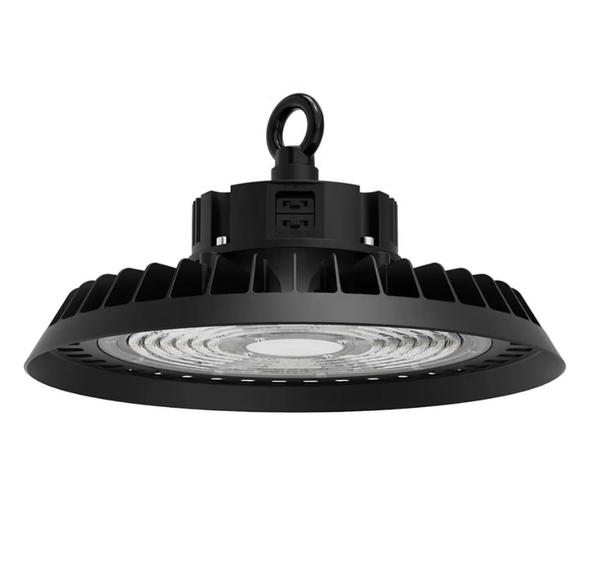 Éclairage LED UFO Highbay 200 lumens par watt 100 W 150 W avec détecteur de mouvement pour entrepôt