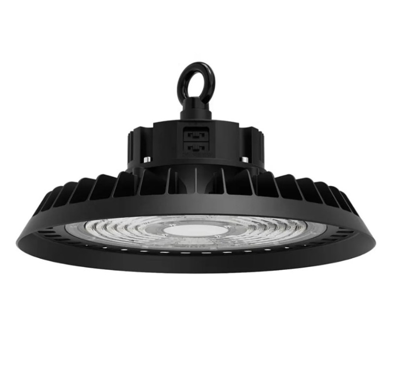 Éclairage LED UFO Highbay 200 lumens par watt 100 W 150 W avec détecteur de mouvement pour entrepôt
