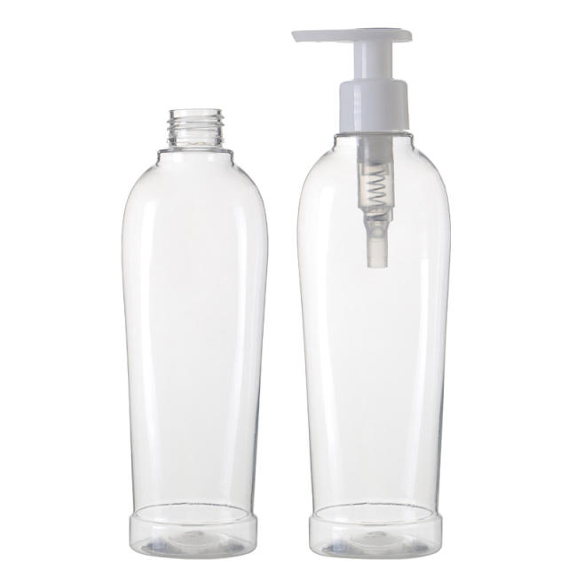 Stock 250ml 8oz Clear Green Plastic PET PCR Shampoo Lotion Cosmetic Bottle With Pump Manufacturer Wholesale Factory Supplier