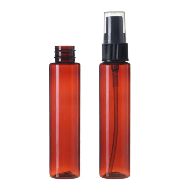 Stock 50ml 60ml 2oz Clear Transparent Amber Plastic PET PCR spray Cosmetic Travel Toner Water Bottle Manufacturer Wholesale Factory Supplier