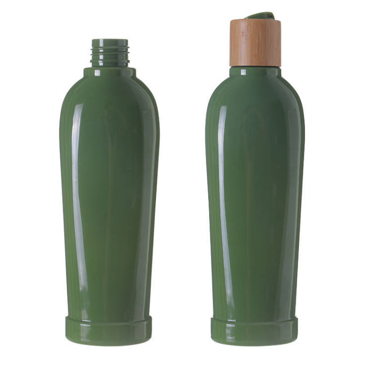 Stock 250ml 8oz Clear Green Plastic PET PCR Shampoo Lotion Cosmetic Bottle With Pump Manufacturer Wholesale Factory Supplier