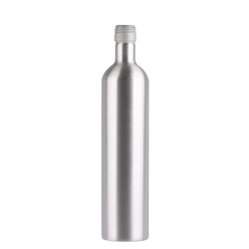 Empty Non Alcoholic Shinny Sliver Aluminum Eco Friendly Metal Whiskey Screw Top Drink Wine Beverage Bottle Manufacturer Wholesale Factory Supplier