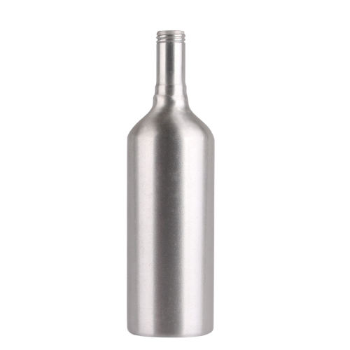 Empty Non Alcoholic Shinny Sliver Aluminum Eco Friendly Metal Whiskey Screw Top Drink Wine Beverage Bottle Manufacturer Wholesale Factory Supplier