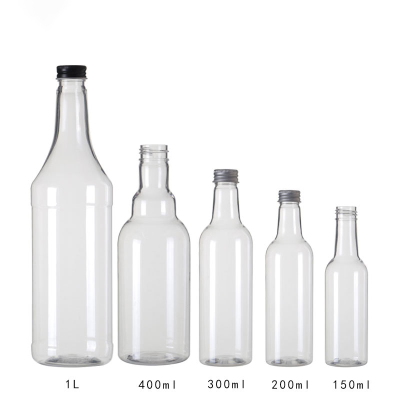 Stock 150ml-1l Plastic Pet Empty Bottle 5oz 4oz 8oz 16oz 32oz 0-100% PCR Packaging Material Juice Milk Beverage PET Bottle Manufacturer Wholesale Factory Supplier