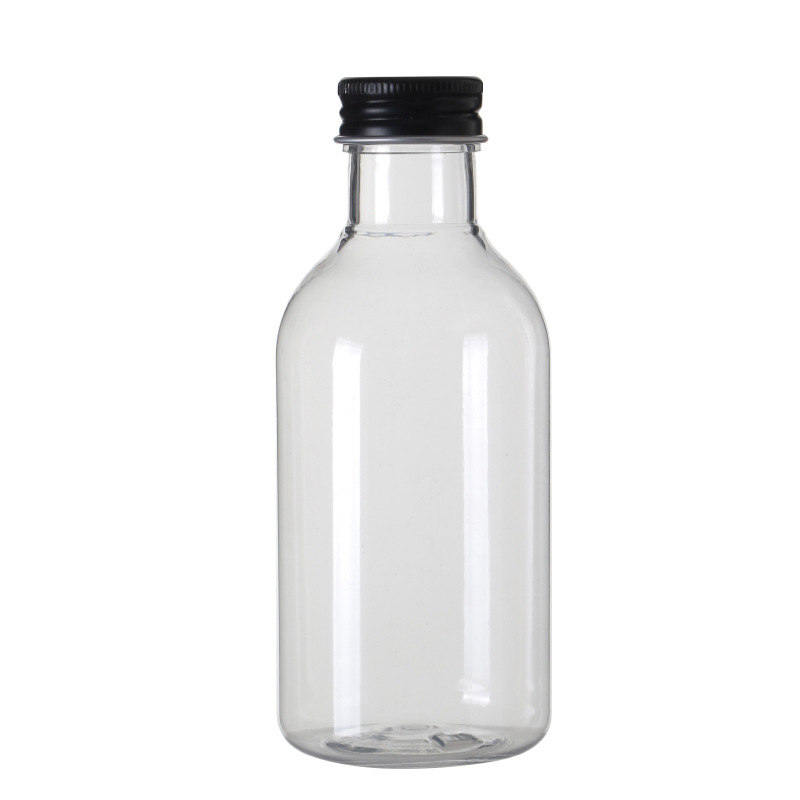 Stock PET Plastic Empty Bottle Emulsion Spray Gun Bottle 200ml Press Wine Juice Beer Beverage Wine Bottle 0-100% PCR Manufacturer Wholesale Factory Supplier