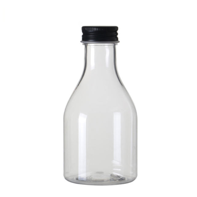 Stock Transparent PET Food Plastic Bottle Beverage Wine Milk Tea Liquid Packaging Material Empty Bottle 0-100% PCR Manufacturer Wholesale Factory Supplier