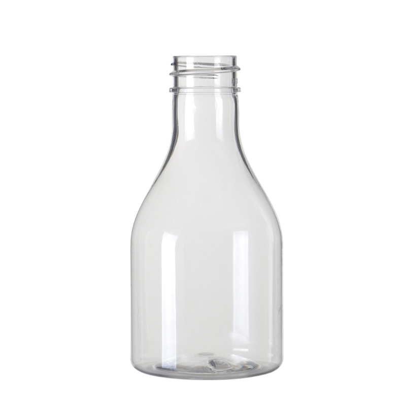 Stock Transparent PET Food Plastic Bottle Beverage Wine Milk Tea Liquid Packaging Material Empty Bottle 0-100% PCR Manufacturer Wholesale Factory Supplier