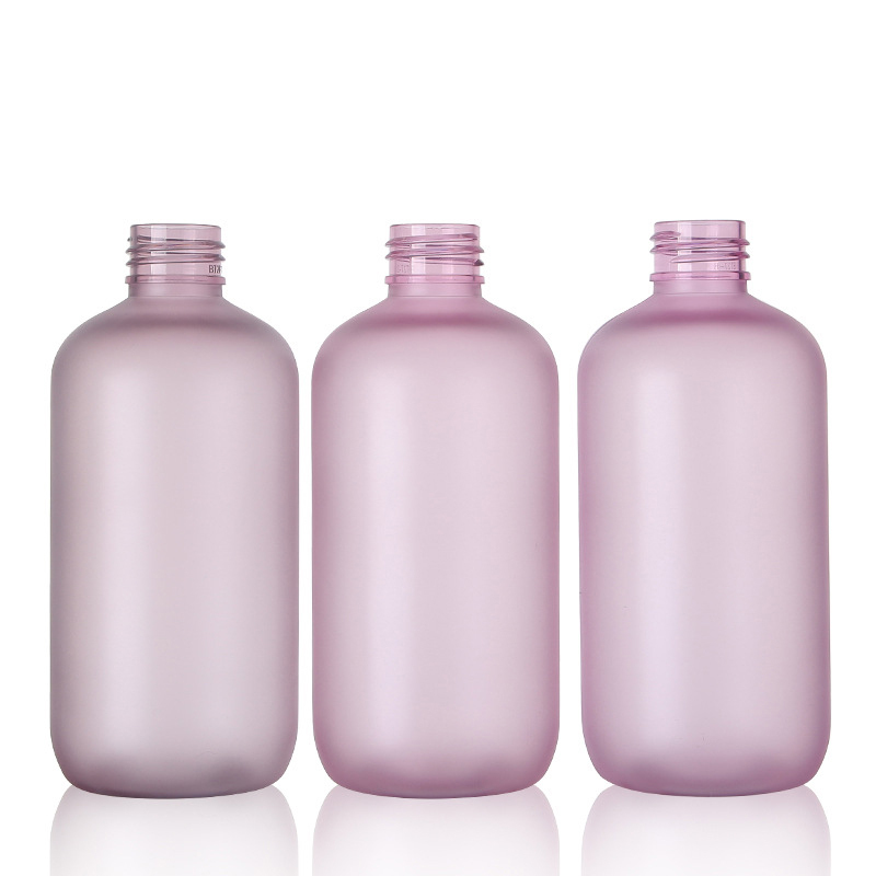Stock 8oz 250ml colorful Round Boston Empty Sandblasting Frosting Spray Lotion Bottle PET Plastic Cosmetic Package 0-100% PCR Manufacturer Wholesale Factory Supplier