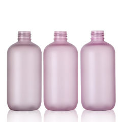 Stock 8oz 250ml colorful Round Boston Empty Sandblasting Frosting Spray Lotion Bottle PET Plastic Cosmetic Package 0-100% PCR Manufacturer Wholesale Factory Supplier