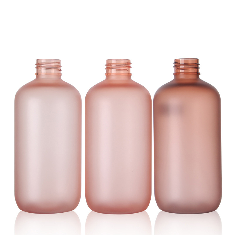 Stock 8oz 250ml colorful Round Boston Empty Sandblasting Frosting Spray Lotion Bottle PET Plastic Cosmetic Package 0-100% PCR Manufacturer Wholesale Factory Supplier